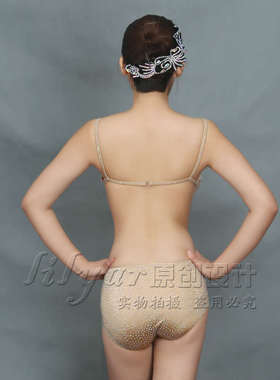 拉丁舞演出服萨尔萨舞服SALSA钢管舞表演服肤裸色吊带露背连体衣