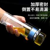 茶水分离杯泡茶杯加厚双层玻璃杯耐高温便携男士 茶杯过滤网水杯子