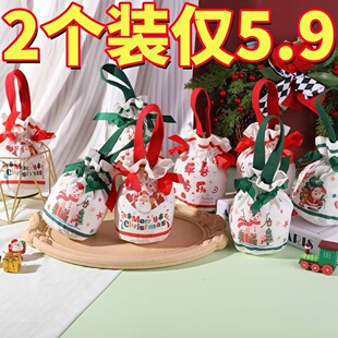 圣诞节礼物袋平安夜苹果包装礼盒儿童小礼品手提礼品袋帆布苹果袋