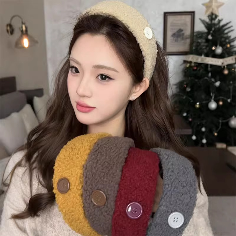 韩系卷毛宽边纽扣发箍女秋冬新款简约日常外戴高颅顶头箍发卡头饰,饰品/流行首饰/时尚饰品新,发饰,淘宝优惠券,粉丝福利购,淘宝优惠卷