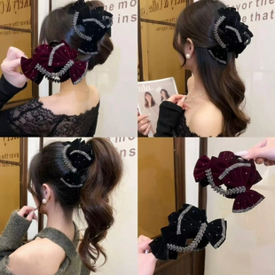 2025新款满天星麦穗蝴蝶结丸子夹气质百搭发夹后脑勺盘发夹子头饰