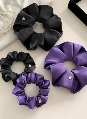 高级又显白！紫色系缎面发箍女外出发圈肠圈发卡韩国头箍发饰头饰