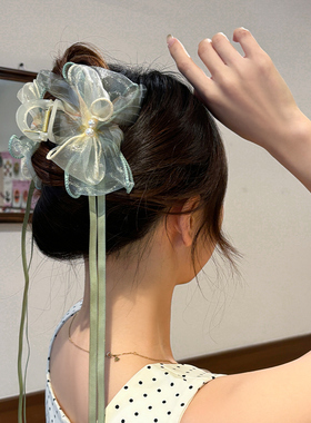 蝴蝶结飘带抓夹女夏季新款