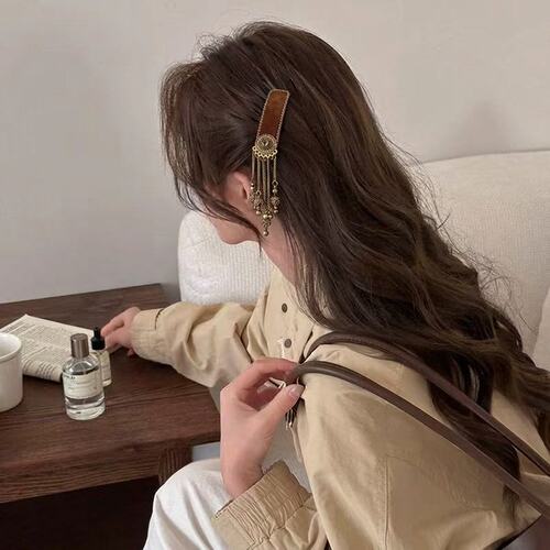 新中式复古美拉德流苏BB刘海夹
