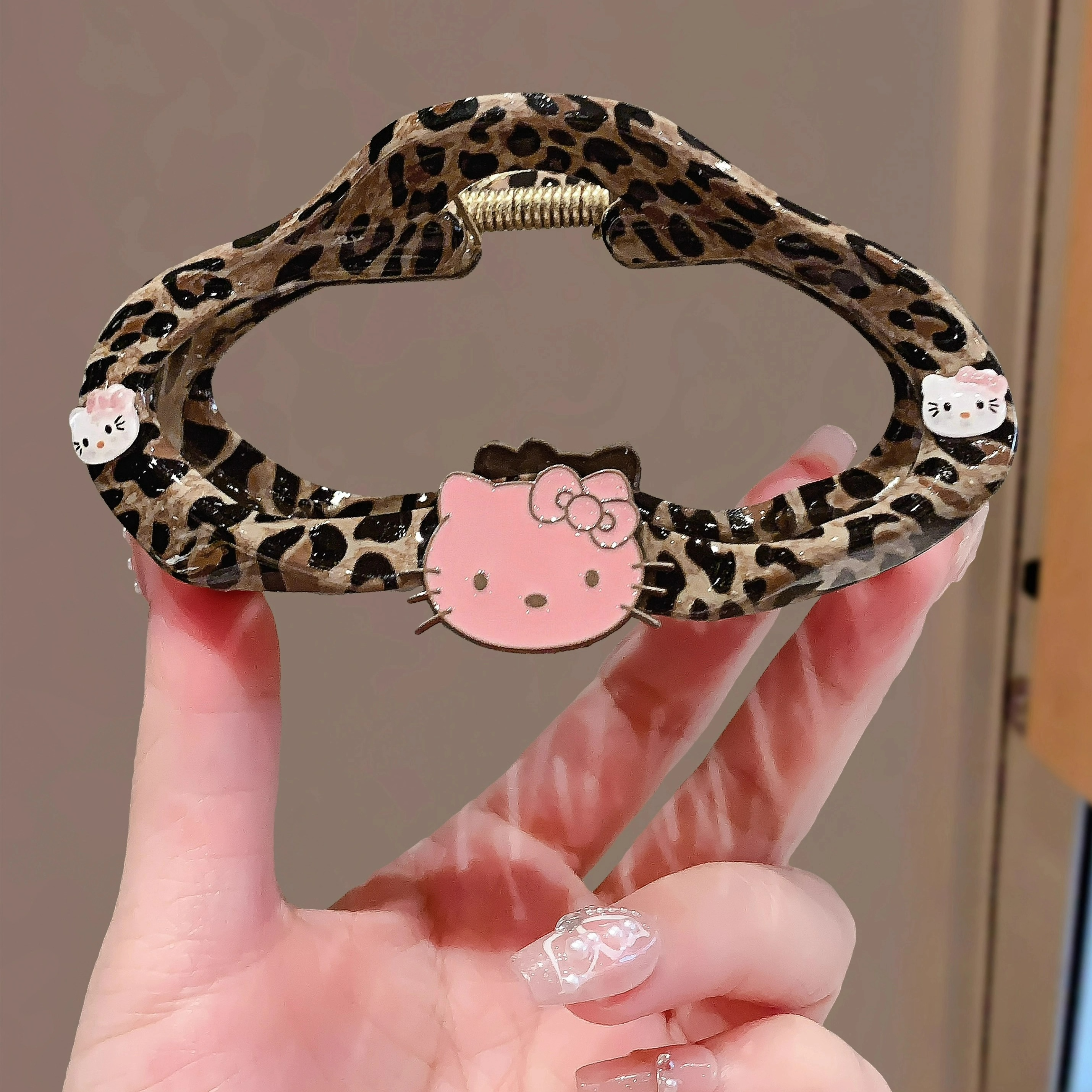 豹纹kt猫抓夹女2025新款高级感