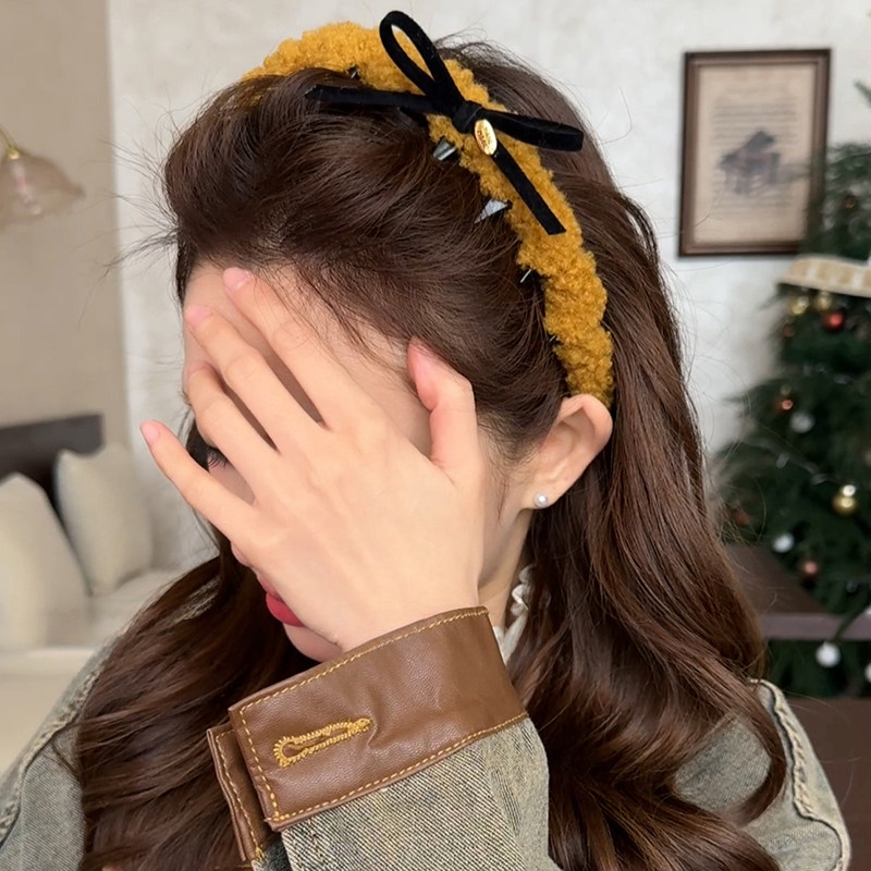 韩系毛线缠绕波浪发箍高颅顶