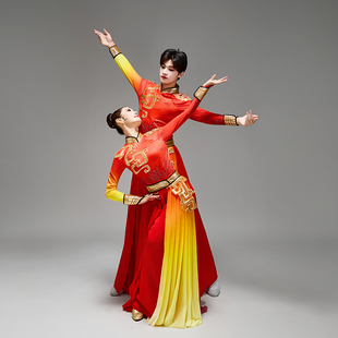 2025新款打鼓演出服男女款中国风威风锣鼓舞蹈服开场舞敲锣打鼓服