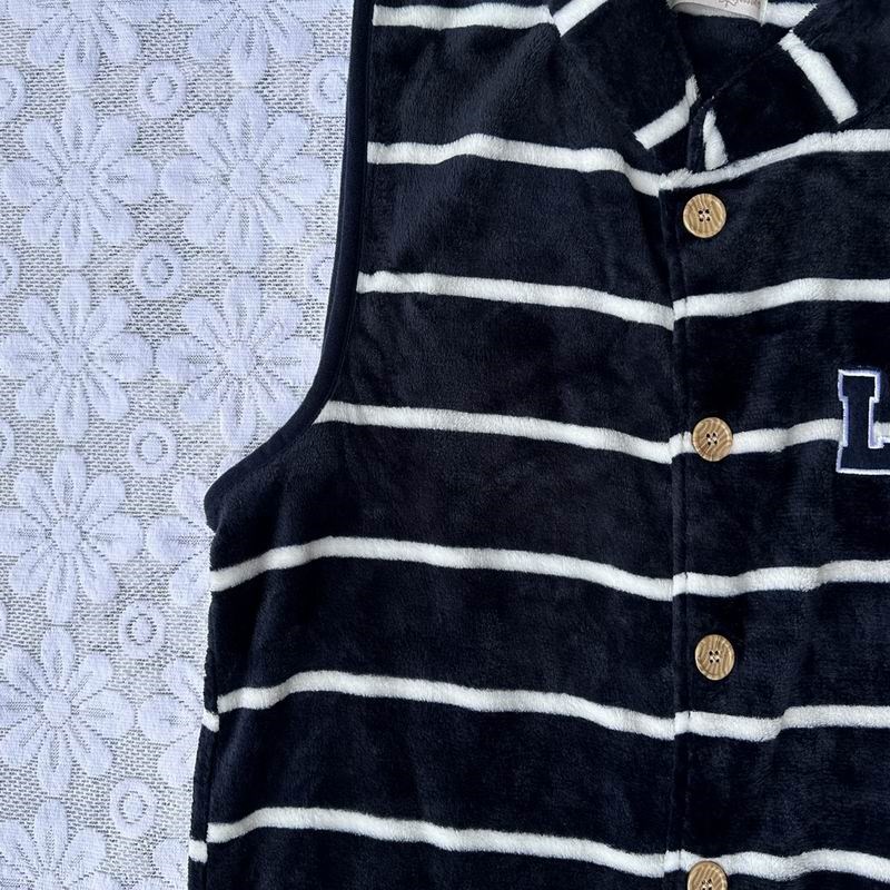 包邮小立领前扣柔软薄款法兰绒无袖家居马夹男款秋季休闲基础大众