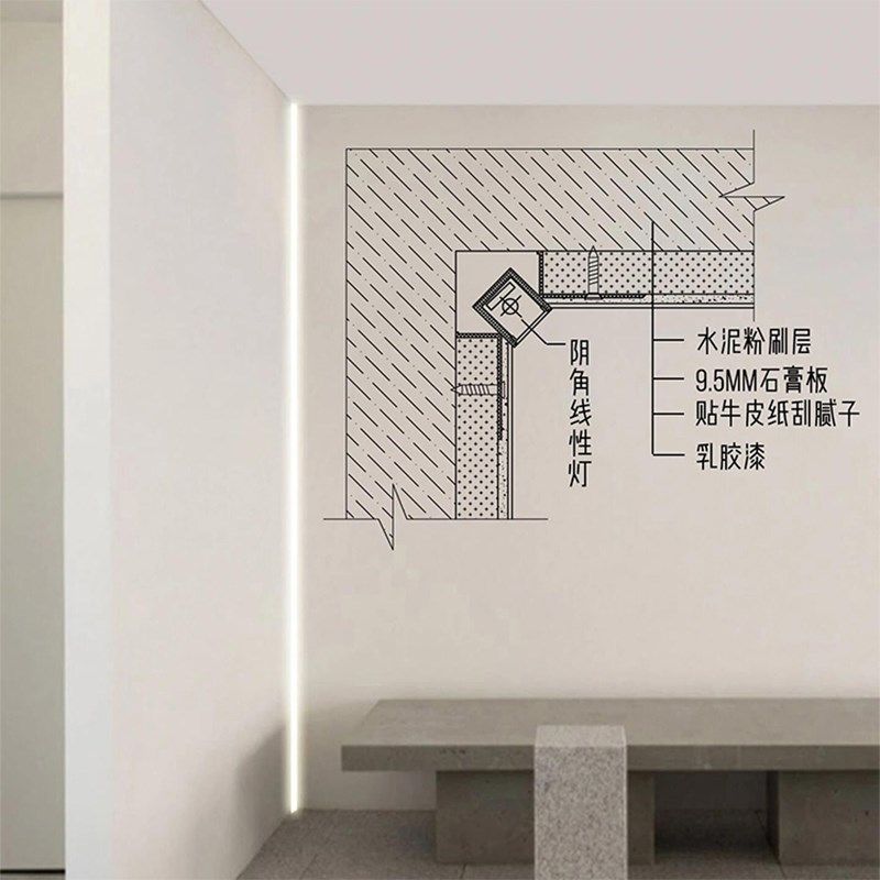 阳角线条灯槽无边框线型灯墙角顶角线LED灯带客厅阴角线性氛围灯,家装灯饰光源,线性灯,淘宝优惠券,粉丝福利购,淘宝优惠卷