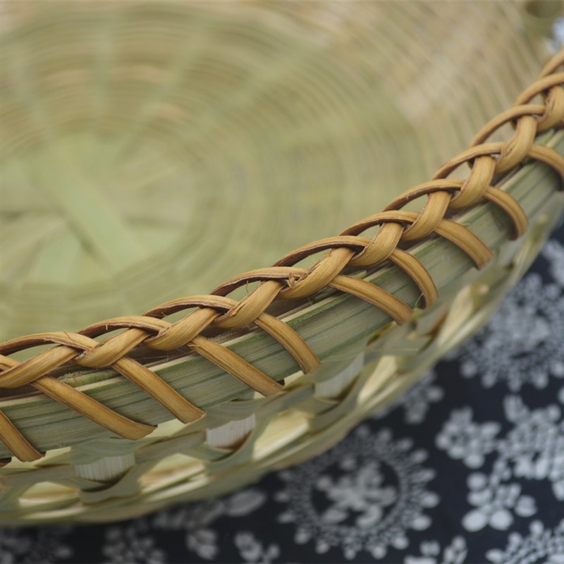 家用竹编馍筐馒头筐水果篮子手工小竹篮厨房收纳筐果盘菜筐点心篮