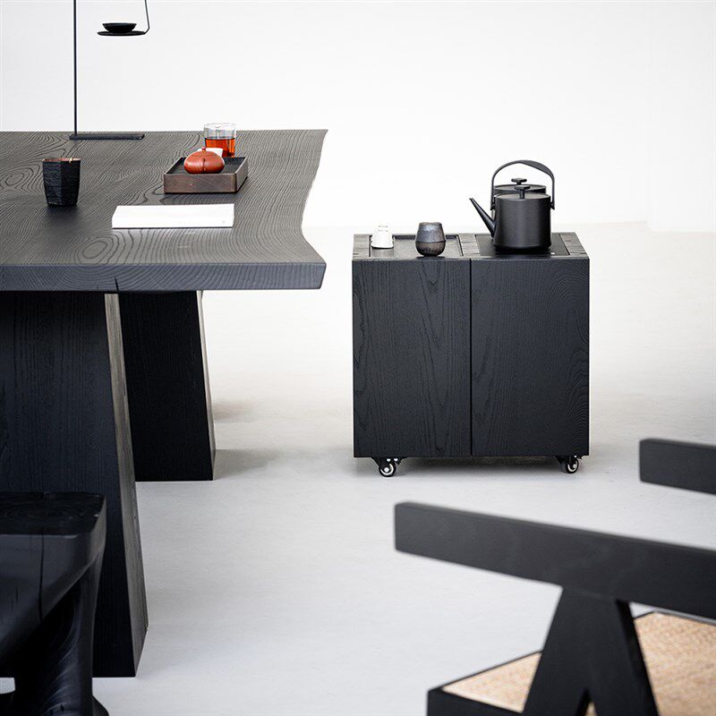 叁几 侘寂风实木餐桌家用客厅大长书桌白蜡木碳化大板茶桌工作台,住宅家具,家用茶台/茶桌,淘宝优惠券,粉丝福利购,淘宝优惠卷