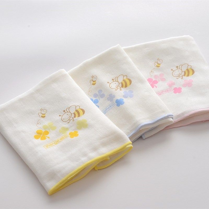 盛哲卡 宝宝纯棉 手绢 超柔软双层纱布吸汗巾/背巾 口水巾 2条装