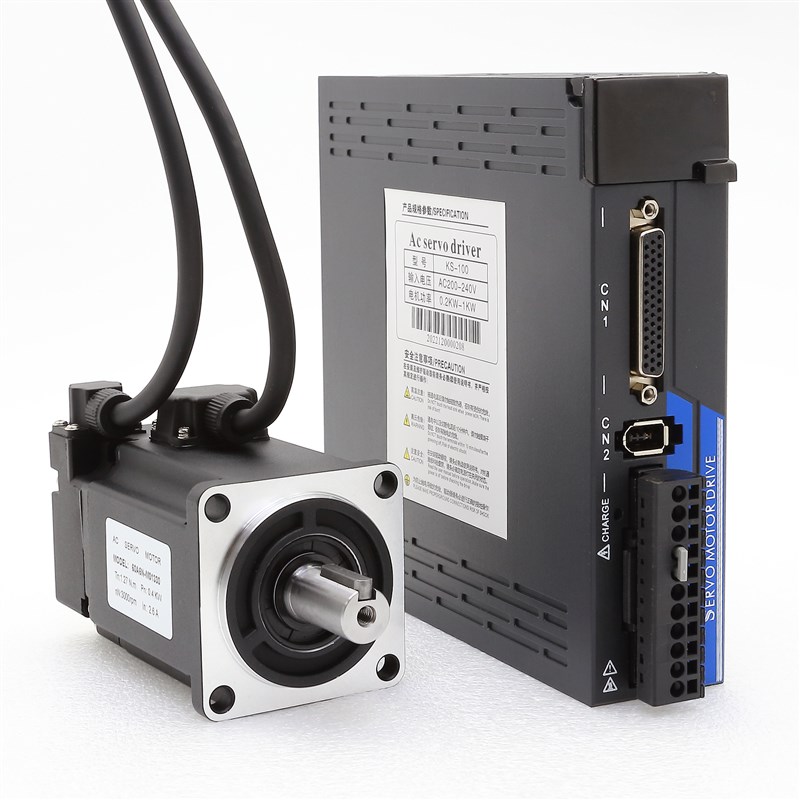 小型伺服马达套装交流220V控制器60 80 100w 400w 750wplc减速器