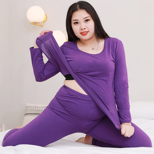 女薄妈妈线衣中老年200斤加肥加大纯棉保暖内衣 套装 大码 秋衣秋裤