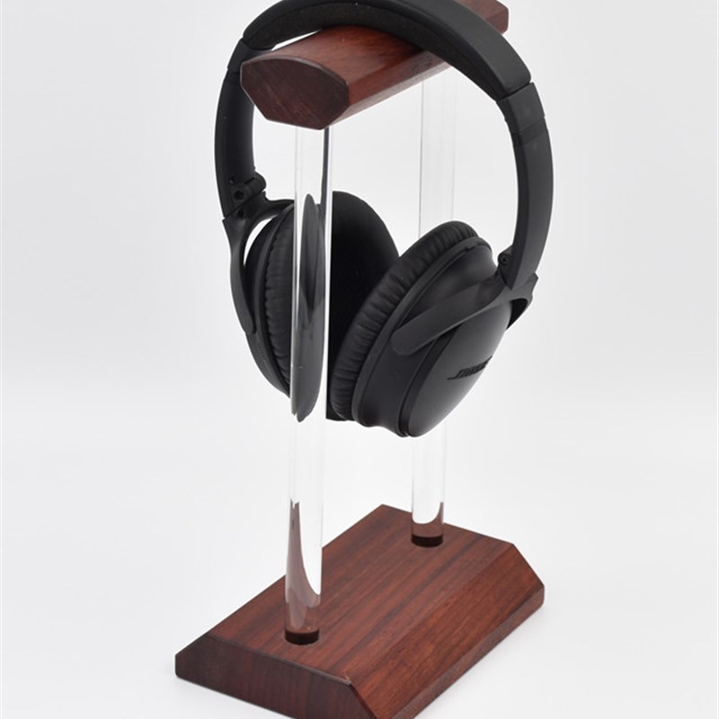 水晶玻璃红花梨木创意耳机架实木耳机架耳机展示架