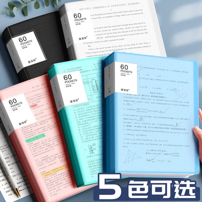 10个a4文件夹资料册插页式多层a4纸试卷档案夹报告活页袋文件收纳