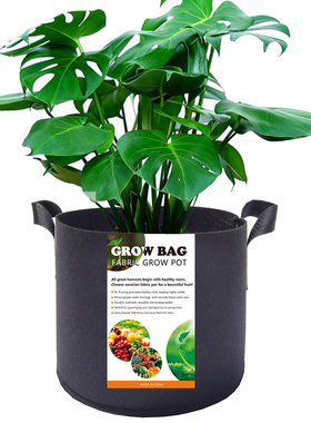 黑色植物种植袋 grow bag 无纺布 加厚毛毡植树袋特大加仑花盆