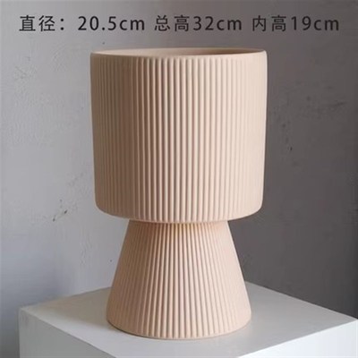 奖杯高脚陶瓷花盆垂丝茉莉盆蝴蝶兰大口径北美冬青陶瓷落地花盆