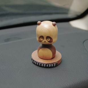 几人设计治愈系小摆件创意实木停车号码牌中控屏摆件电话挪车牌