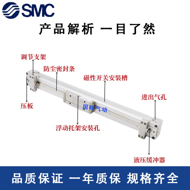 SMC机械式MY1M32无杆气缸MqY1B16G/20/25/40/50/63-200L-300H-500