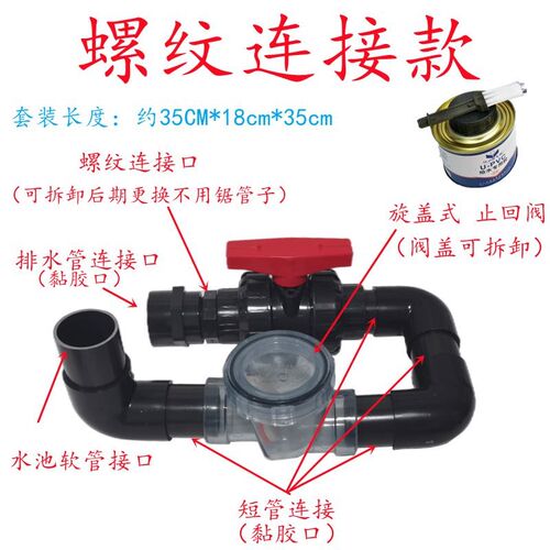 防反水止逆阀厨房PVC止回阀单向阀水管下水道检修逆止阀50 75透明
