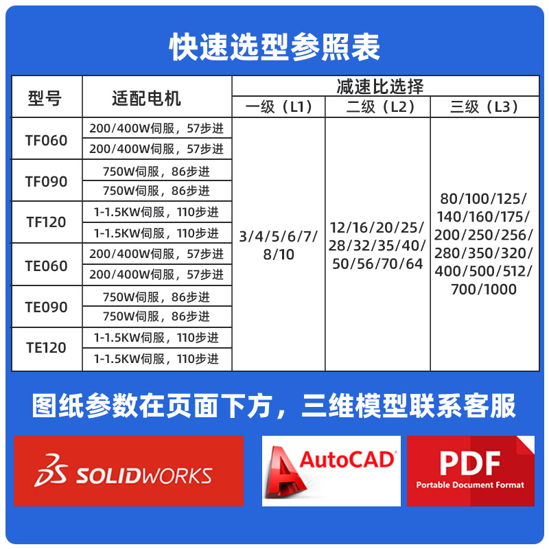 行星减速机57 86 110步进伺服电机200W/400WP/1KW 精密行星减速机