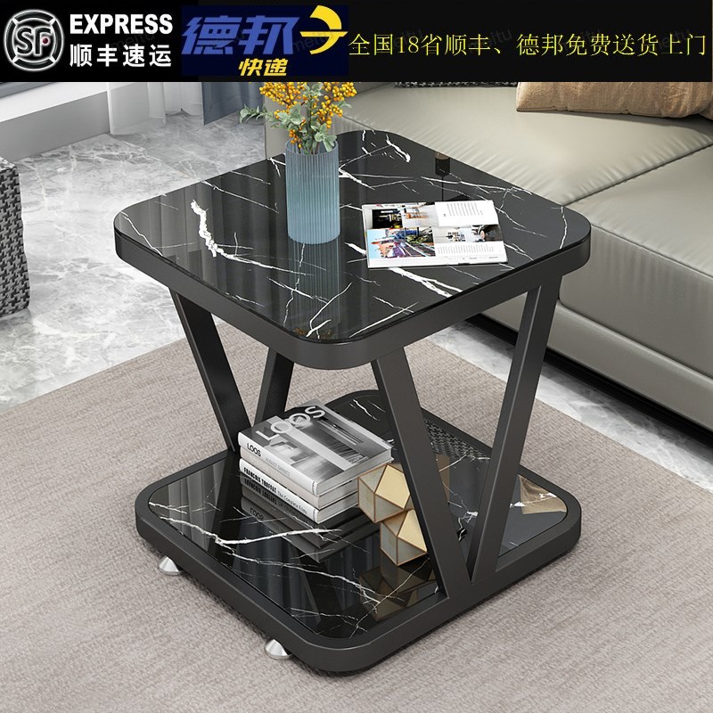 简约客厅小茶几茶桌沙发边柜边角几边角桌储物柜钢化玻璃扶手柜