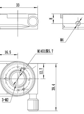 NT02RM29精密微型手动旋转台 光学实验微调蜗轮蜗杆位移台  杆架