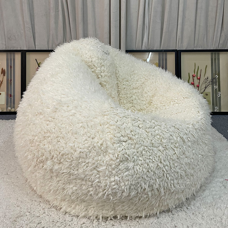 超柔长毛绒布休闲豆袋懒人沙发椅水滴户外型榻榻米北欧风表情城市