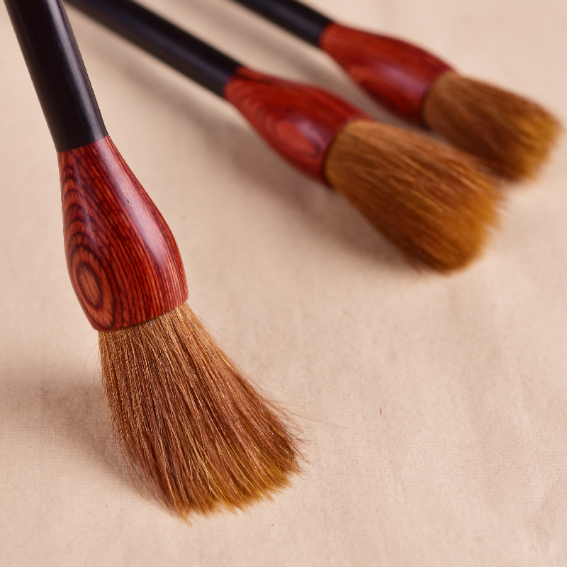 毛笔狼毫蒜头笔 短锋雀头工笔染色国画写意专用大中小号提斗湖笔