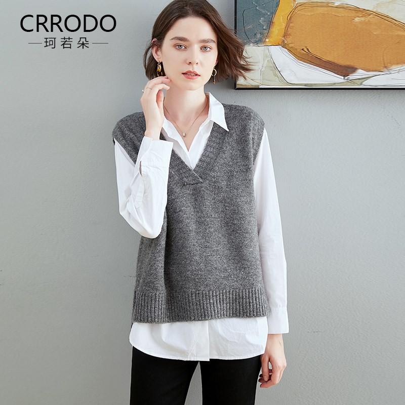针织马甲女v领毛衣毛背心外穿秋季2024年新款春秋时尚外搭小背心