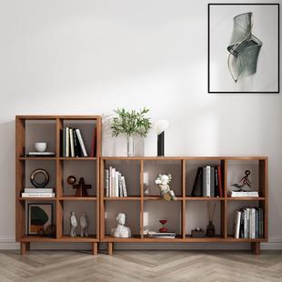格子储物柜 北欧简约实木书柜家用客厅多层收纳柜小户型书架落地式