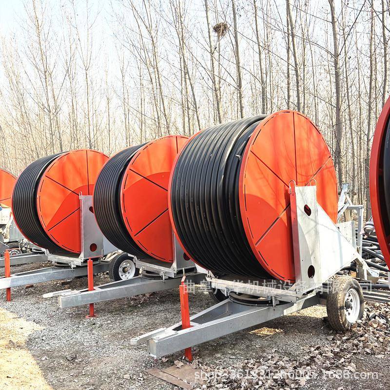 水涡轮式全自动卷盘喷灌机 大面积农田浇地机 圆形时针灌溉设备