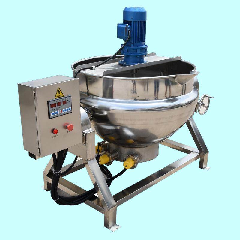 搅米豆腐机器 可侧翻魔芋豆腐加工设备 保温200斤焖子搅拌熬制锅