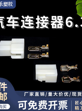 电动摩托汽车6.3连接器接插件 对接头公母孔1p2p3p4p-12pin配端子