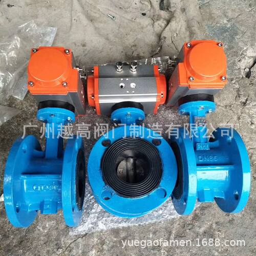 D641X D671X D671F气动法兰蝶阀 单双作用 气动对夹式快速切断阀