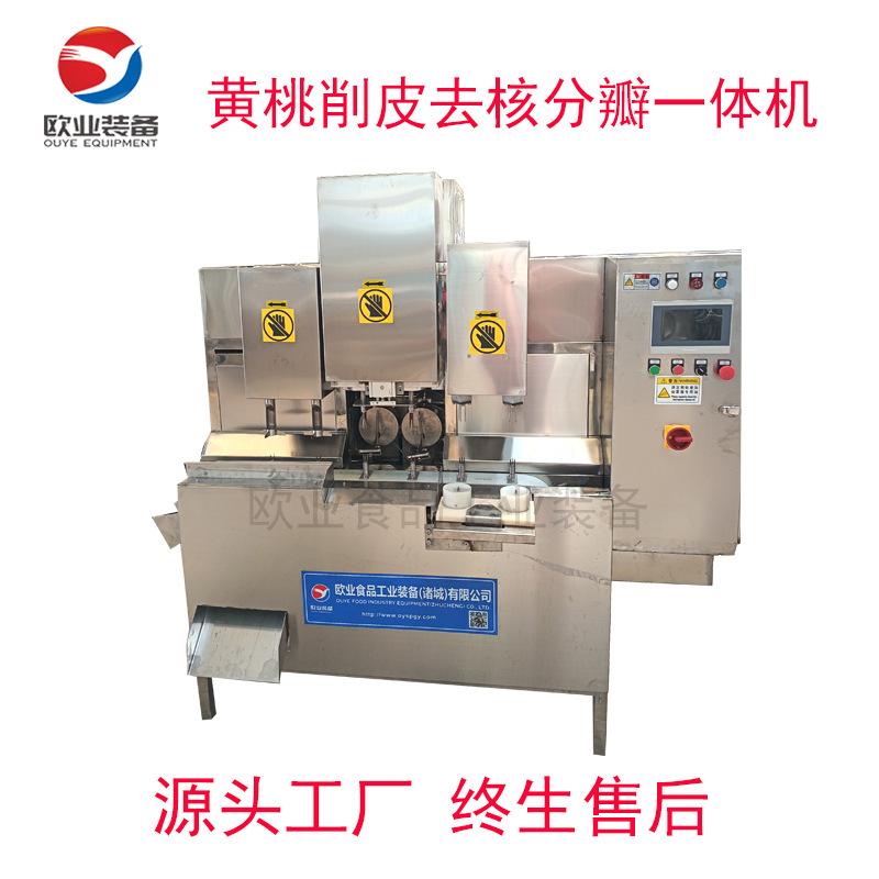黄金梨削皮去核分瓣一体机 烤梨罐头加工设备 黄桃削皮去核分瓣机