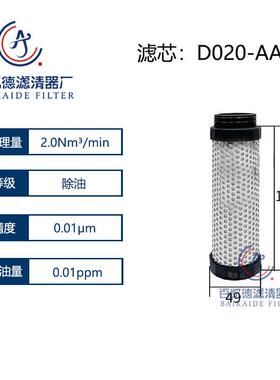16公斤激光切割精密过滤器滤芯D025-PF D025-AA D020-AO D025-AX