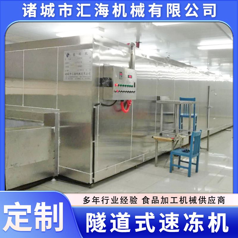 鱼片隧道式速冻机 商用食品快速冷冻设备 不锈钢水饺速冻流水线