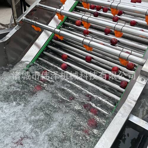 全自动净菜气泡清洗机 大型滚杠式洗菜机 中央厨房加工流水线