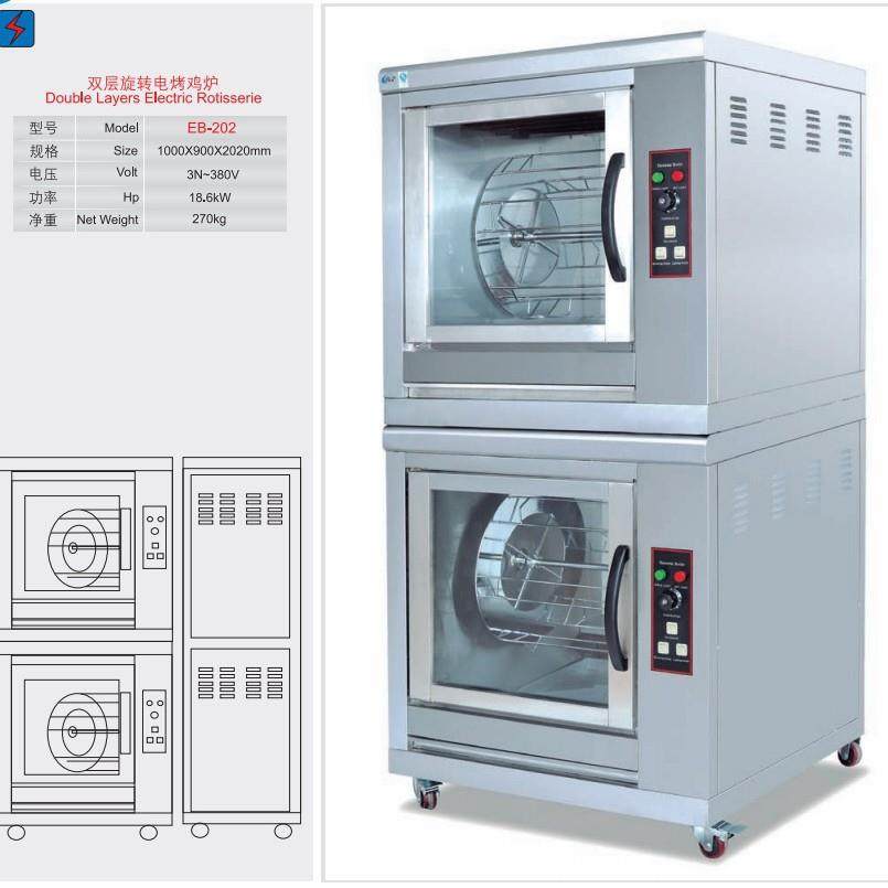 201卧式旋转烤鸡炉 超市单双层电热烤鸭炉钢叉式鸡翅鸡骨架烤禽箱