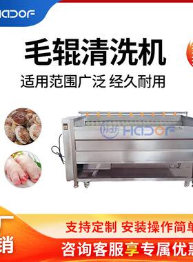 商用羊蹄猪头肉毛辊清洗机猪耳朵去黑去毛洗肉机不锈钢肉类清洗机