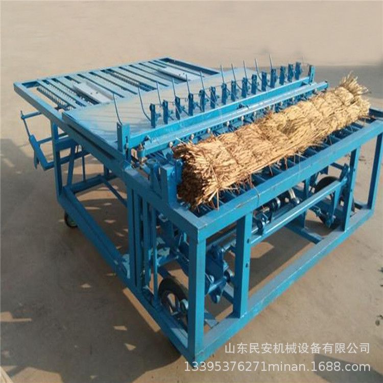 1m家用自动切边草毡机商用绿化植被保温编织机自动进料稻草草帘机