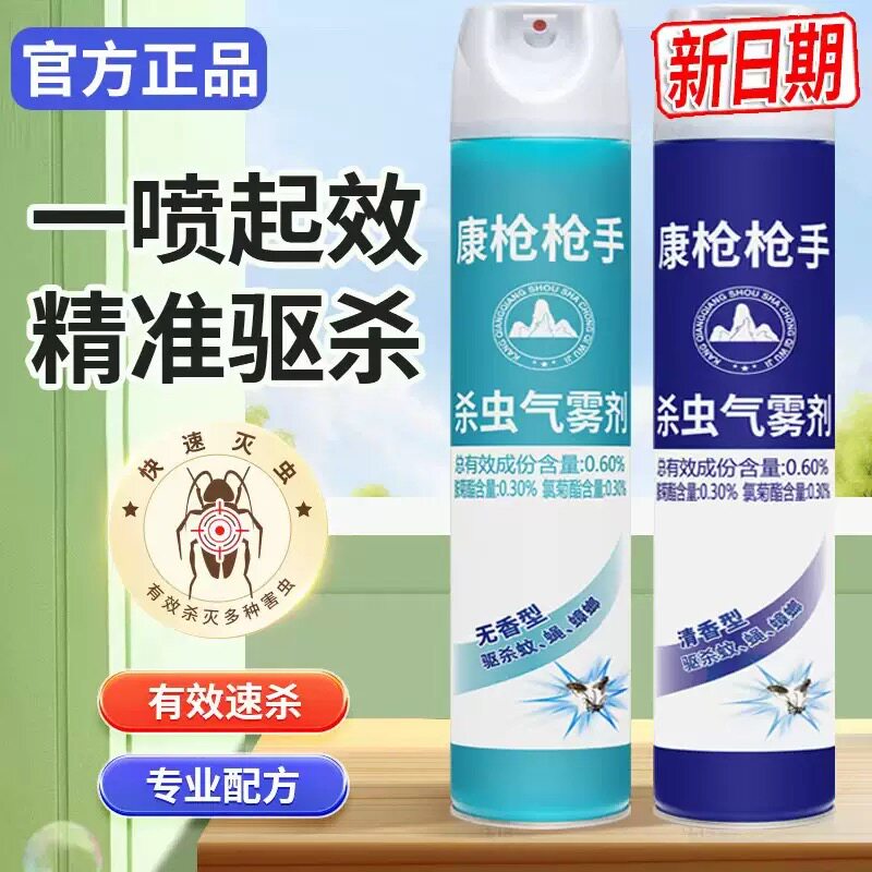 康枪杀虫气雾剂家用室内酒店高效灭蚊虫苍蝇蚂蚁除飞蛾10瓶装包邮