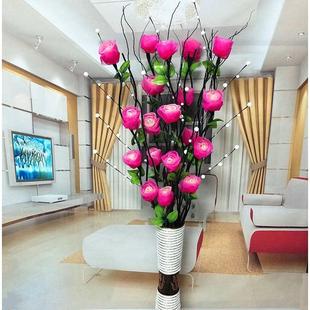 叶脉干花客厅落地假花仿真干枝插花干花大牡丹居家新房装饰包邮