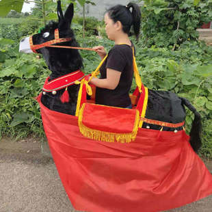 秧歌用竹马铁丝架毛驴跑驴旱船舞龙舞狮 民间演出道具红马 白马