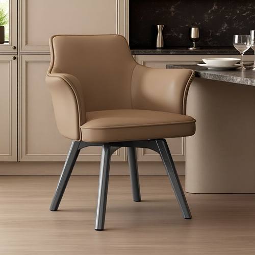 意式轻奢高级感真皮牛皮餐椅