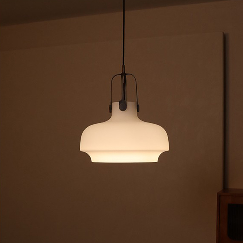 丹麦设计师法式中古餐厅吊灯北欧玻璃书房卧室床头吊灯