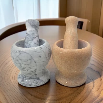 石头蒜臼捣蒜器石臼捣碎器蒜泥器家用手动研磨调料捣药中药擂钵