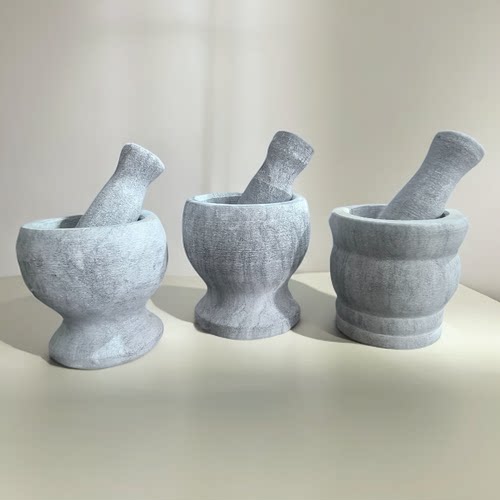 剥蒜器天然青石臼中号石臼家用捣蒜器捣药罐蒜泥器压蒜器研磨石臼